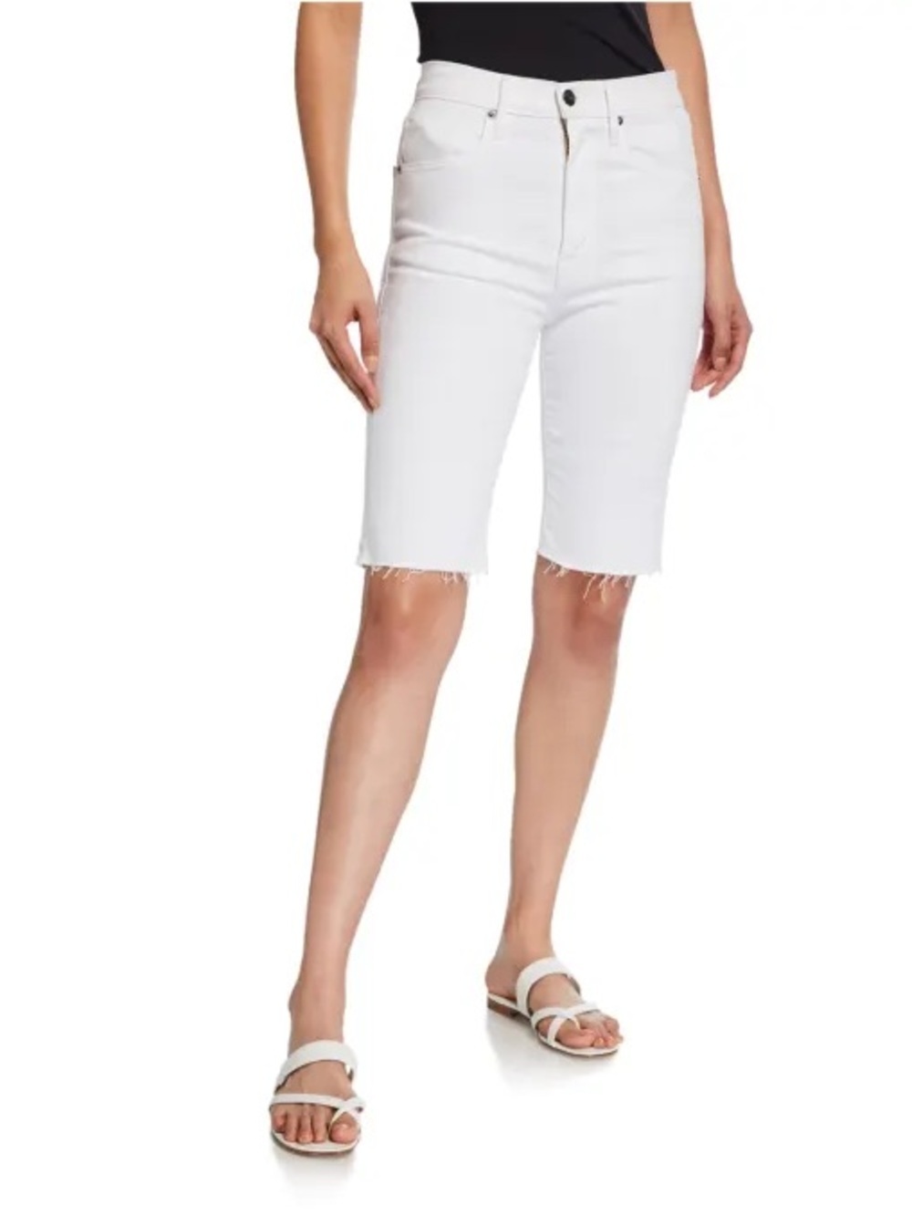 Frame Le Vintage Bermuda White Denim Shorts, Size 24